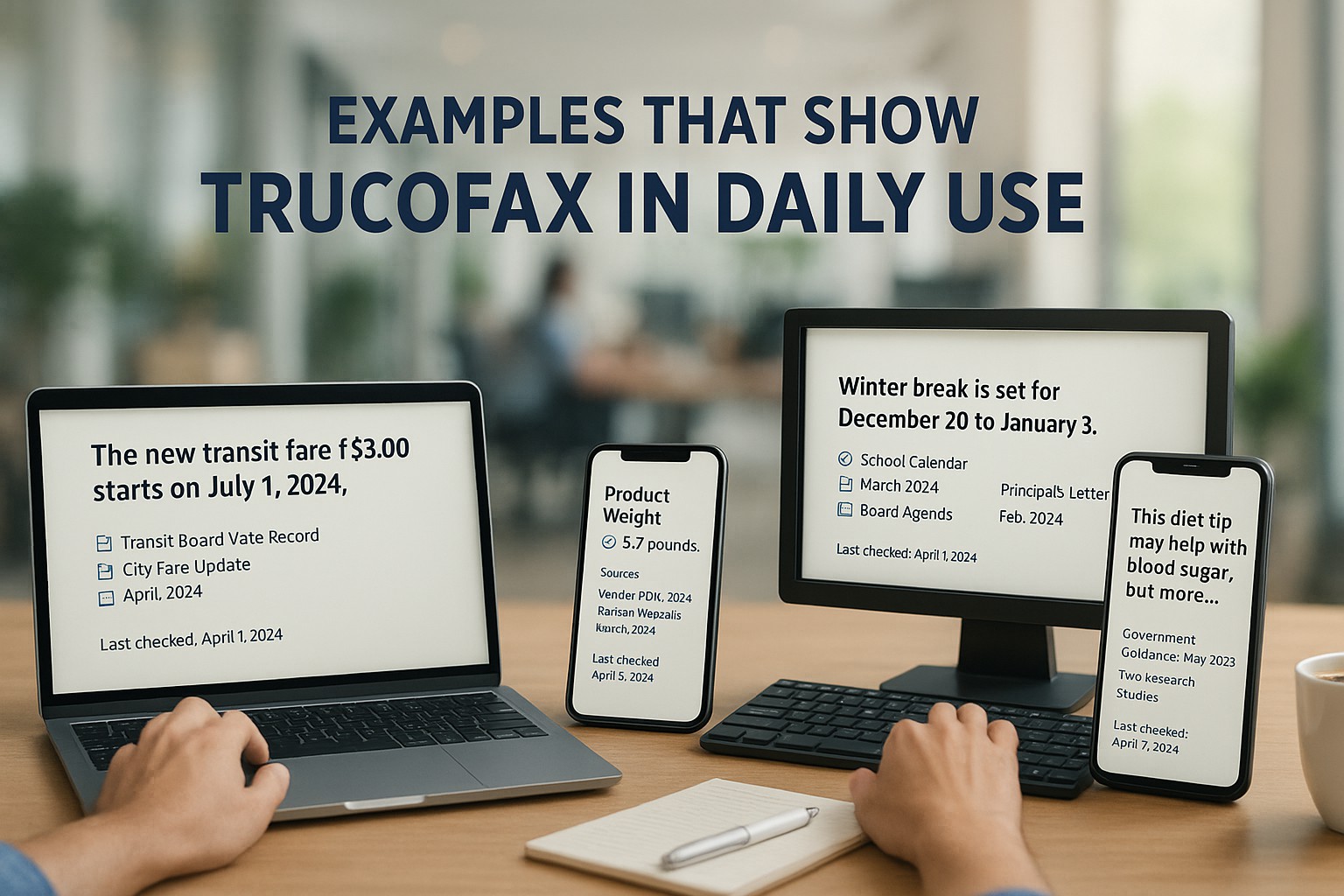 Examples That Show Trucofax in Daily Use